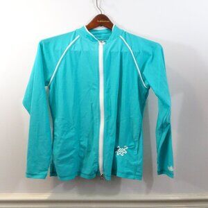 UV Skinz Sunwear UPF 50+ Protection Long Sleeve Full Zip Jacket Green Size M
